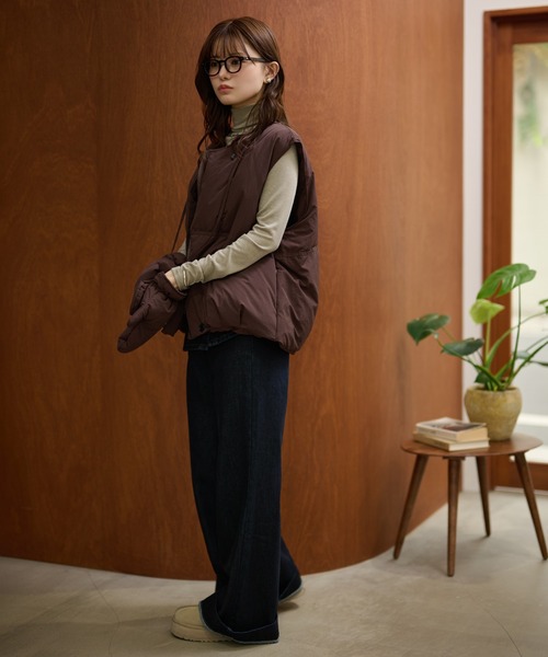 LAULEN(ローレン)の「volume down vest mitten set /ミトン付きボリュームダウンベスト(ダウンベスト・レディース・グレー/ブラウン/ブラック・FREE)」の18枚目の写真