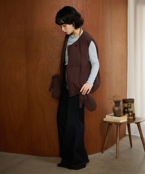 volume down vest mitten set /ミトン付きボリュームダウンベスト