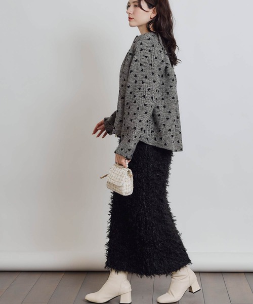 PICCIN PERLA(ピッチンペルラ)の「モケモケニットバックジップスカート(スカート・レディース・ライトグレー/ブラック/ブルー・M)」の11枚目の写真