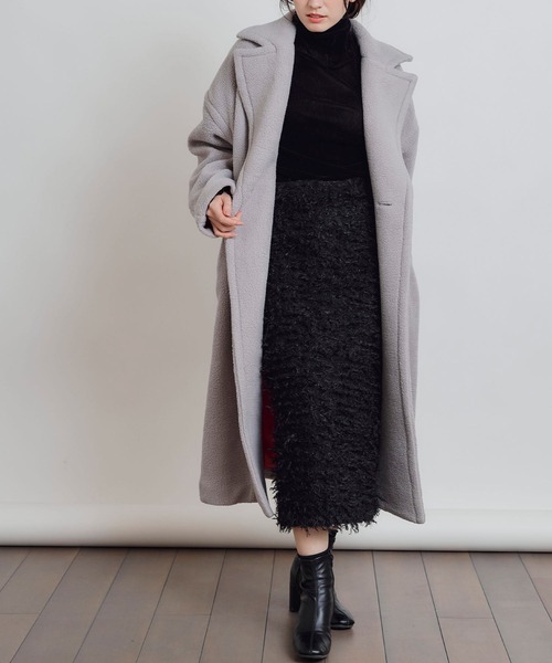 PICCIN PERLA(ピッチンペルラ)の「モケモケニットバックジップスカート(スカート・レディース・ライトグレー/ブラック/ブルー・M)」の12枚目の写真