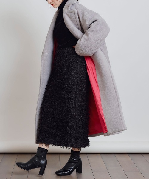 PICCIN PERLA(ピッチンペルラ)の「モケモケニットバックジップスカート(スカート・レディース・ライトグレー/ブラック/ブルー・M)」の13枚目の写真