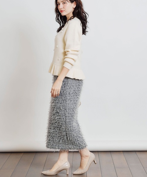 PICCIN PERLA(ピッチンペルラ)の「モケモケニットバックジップスカート(スカート・レディース・ライトグレー/ブラック/ブルー・M)」の18枚目の写真