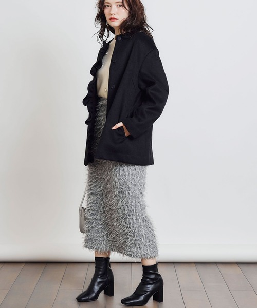 PICCIN PERLA(ピッチンペルラ)の「モケモケニットバックジップスカート(スカート・レディース・ライトグレー/ブラック/ブルー・M)」の21枚目の写真