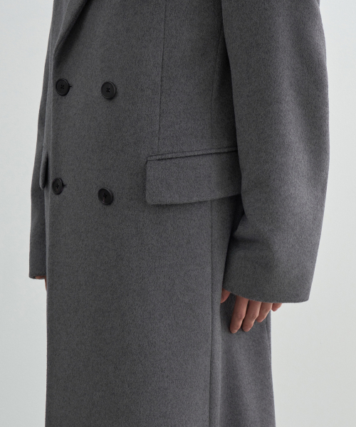 MUSINSA STANDARD（ムシンサスタンダード）の「カシミヤブレンドマスキュリンダブルチェスターフィールドロングコート[ミディアムグレー]（チェスターコート・メンズ・その他・LARGE/X-LARGE/XX-LARGE/MEDIUM）」の5枚目の写真