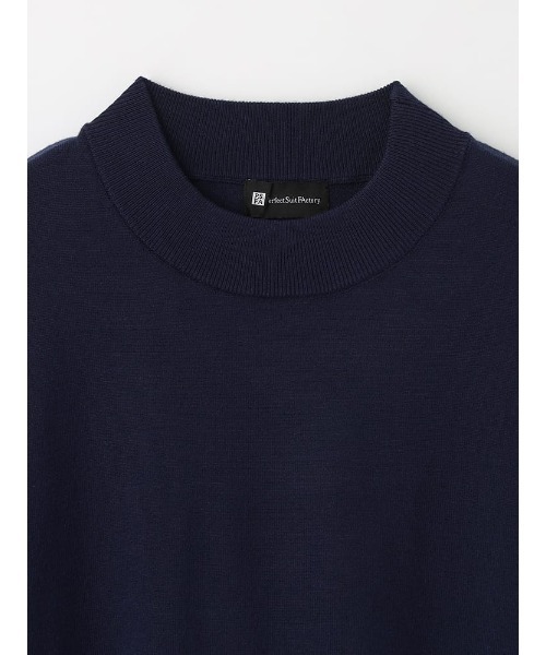 Perfect Suit FActory（パーフェクトスーツファクトリー）の「【Smart Pick！】レーヨンブレンド　モックネック　ベーシックニット　ブラック/ネイビー/ブラウン（ニット/セーター・メンズ・ブラック/ネイビー/ブラウン・M/S/LL/L）」の12枚目の写真