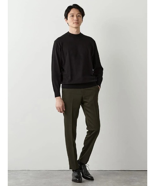 Perfect Suit FActory（パーフェクトスーツファクトリー）の「【Smart Pick！】レーヨンブレンド　モックネック　ベーシックニット　ブラック/ネイビー/ブラウン（ニット/セーター・メンズ・ブラック/ネイビー/ブラウン・M/S/LL/L）」の19枚目の写真