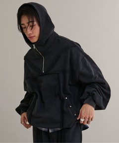 【ANDER HUNK】 オーバーダイダブルジップアップパーカー　バーガンディー セール】Overdyed Double Zip-up Parker/オーバーダイダブルジップ