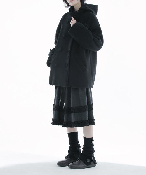セール】フード付きメルトンジャケット（ピーコート）｜FAVORITO