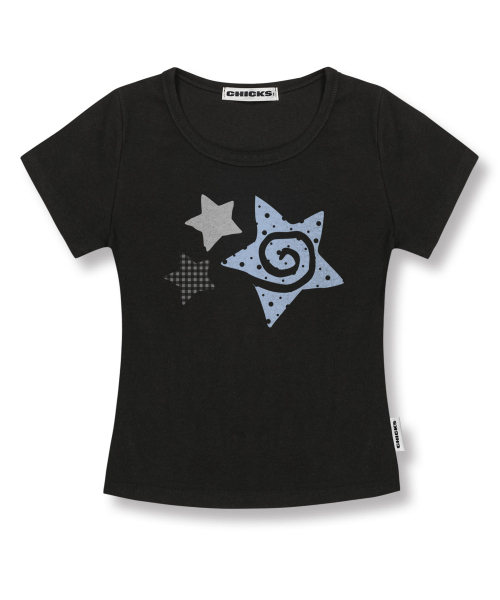CHICKS(チックス)の「ファブリックスタースリムフィット半袖Tシャツブラック(Tシャツ/カットソー・レディース・ブラック・FREE)」の2枚目の写真
