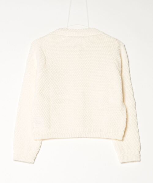 Vini(ヴィニ)の「ノーカラーニットカーディガンジャケット(カーディガン/ボレロ・レディース・ホワイト/ブラック・ONESIZE)」の3枚目の写真