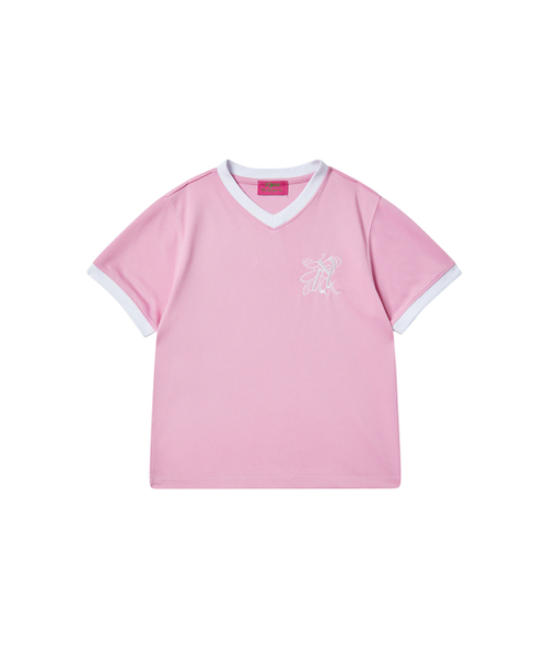 NYXX(エヌワイエックスエックス)の「V-NECK RINGER TEE PINK(Tシャツ/カットソー・レディース・その他・MEDIUM/SMALL)」の2枚目の写真