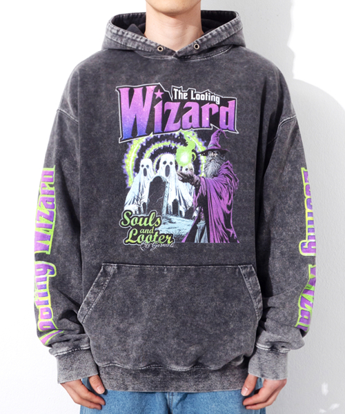 セール】TL Wizard SP Washed Hoodie (Charcoal)（パーカー）｜QT8