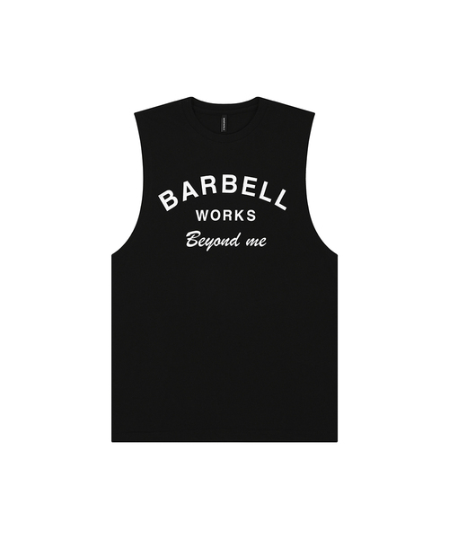 BARBELLWORKS(バーベルワークス)の「ビヨンダーチロゴ スリーブレス(Tシャツ/カットソー・メンズ・ホワイト/ブラック・LARGE/X-LARGE)」の1枚目の写真