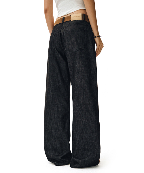 DECET WOMEN（デケット ウーマン）の「[リネンライク]Signature Low Rise Wide Jeans DCWPT004CPBlack（デニムパンツ・レディース・その他・SMALL/MEDIUM/LARGE/X-SMALL）」の20枚目の写真