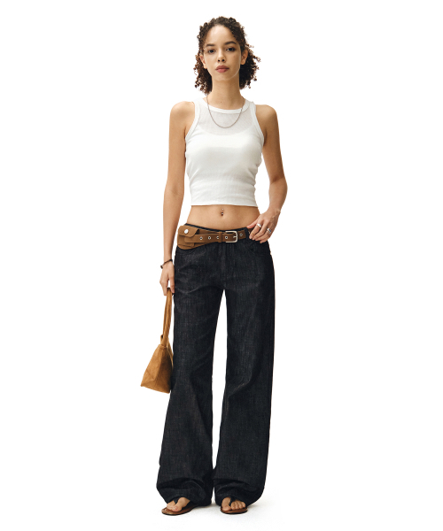 DECET WOMEN（デケット ウーマン）の「[リネンライク]Signature Low Rise Wide Jeans DCWPT004CPBlack（デニムパンツ・レディース・その他・SMALL/MEDIUM/LARGE/X-SMALL）」の21枚目の写真