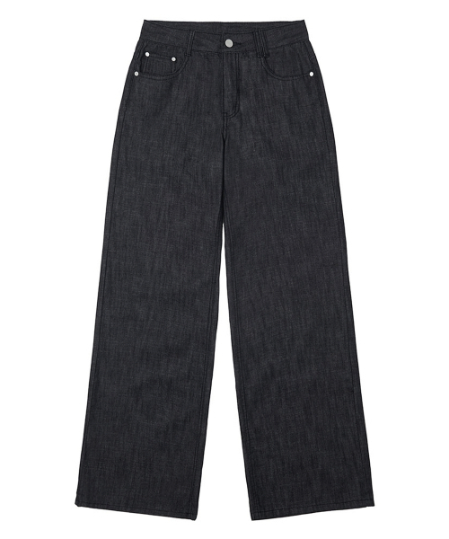 DECET WOMEN（デケット ウーマン）の「[リネンライク]Signature Low Rise Wide Jeans DCWPT004CPBlack（デニムパンツ・レディース・その他・SMALL/MEDIUM/LARGE/X-SMALL）」の6枚目の写真