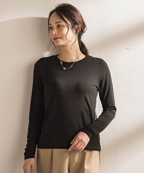 LAUTREAMONT(ロートレアモン)の「【WEB限定】吸湿発熱スムースストレッチカットソー(Tシャツ/カットソー・レディース・ブラック/ブラウン/オフホワイト・11号/9号)」の15枚目の写真