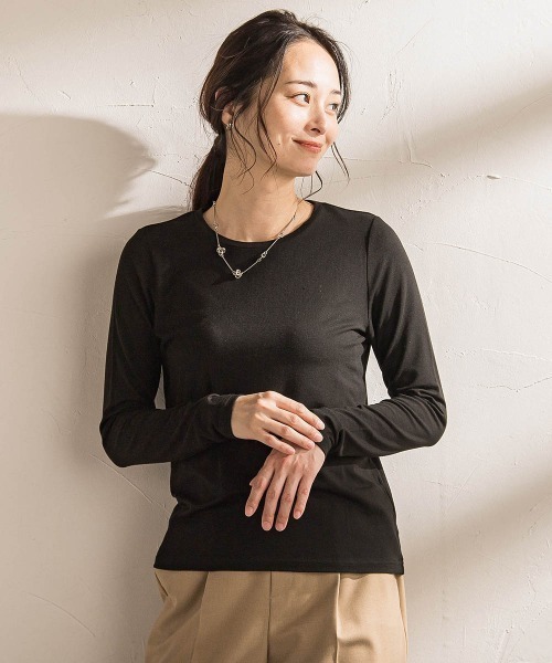 LAUTREAMONT(ロートレアモン)の「【WEB限定】吸湿発熱スムースストレッチカットソー(Tシャツ/カットソー・レディース・ブラック/ブラウン/オフホワイト・11号/9号)」の16枚目の写真