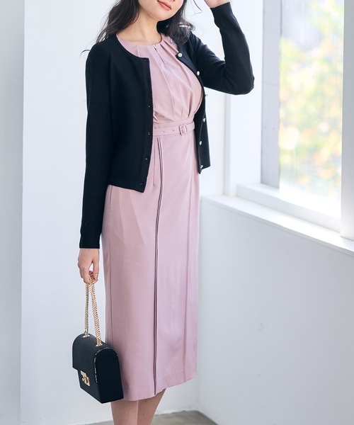 12Twelve Agenda（トゥエルブ　アジェンダ）の「キーネックタックタイトワンピース（ワンピース・レディース・サックスブルー/ピンク/ネイビー・M）」の15枚目の写真