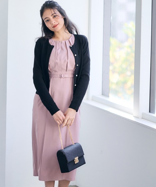 12Twelve Agenda（トゥエルブ　アジェンダ）の「キーネックタックタイトワンピース（ワンピース・レディース・サックスブルー/ピンク/ネイビー・M）」の14枚目の写真