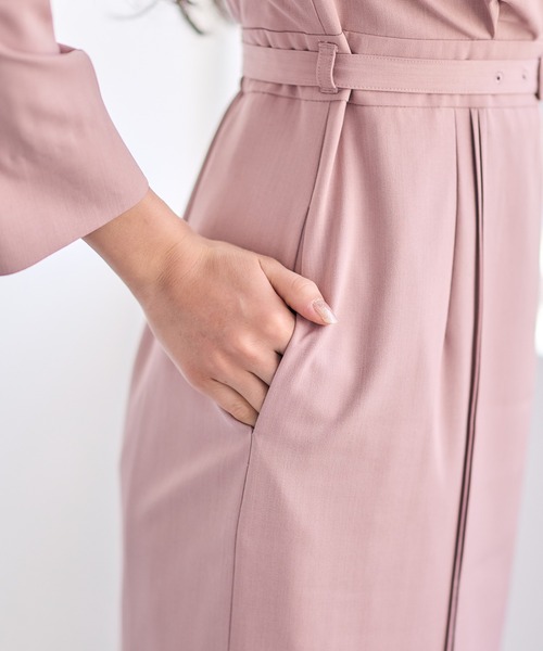 12Twelve Agenda（トゥエルブ　アジェンダ）の「キーネックタックタイトワンピース（ワンピース・レディース・サックスブルー/ピンク/ネイビー・M）」の13枚目の写真