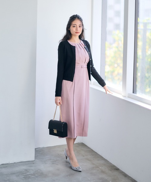 12Twelve Agenda（トゥエルブ　アジェンダ）の「キーネックタックタイトワンピース（ワンピース・レディース・サックスブルー/ピンク/ネイビー・M）」の16枚目の写真