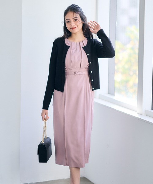 12Twelve Agenda（トゥエルブ　アジェンダ）の「キーネックタックタイトワンピース（ワンピース・レディース・サックスブルー/ピンク/ネイビー・M）」の17枚目の写真