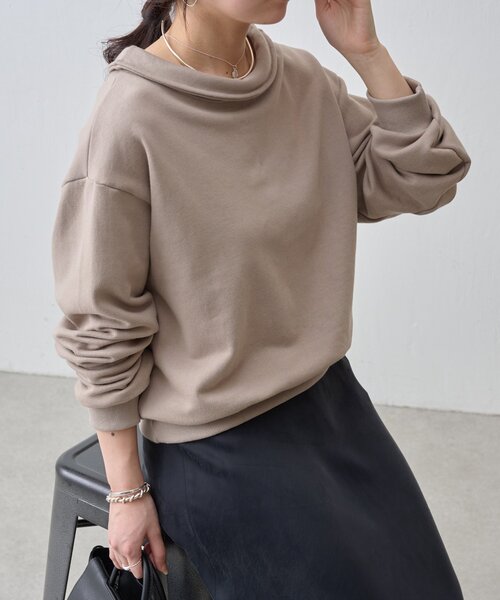 BEARDSLEY（ビアズリー）の「オフショルトレーナー（Tシャツ/カットソー・レディース・ベージュ/モカ・FREE）」の6枚目の写真