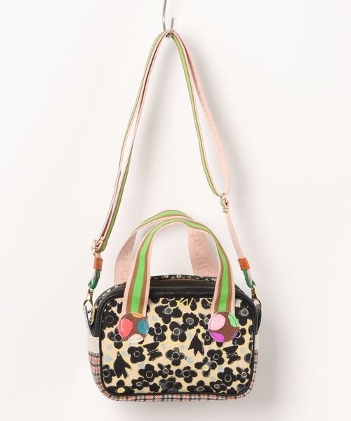 tsumori chisato CARRY（ツモリチサトキャリー）の「ミニボストン　ツモリチサト　マルチチェック（ハンドバッグ・レディース・オレンジ/ブルー・FREE）」の2枚目の写真