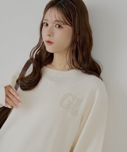 Chico（チコ）の「【マルチway】シャツレイヤードニットワンピース（ワンピース・レディース・ネイビー/アイボリー/グレー・FREE）」の9枚目の写真