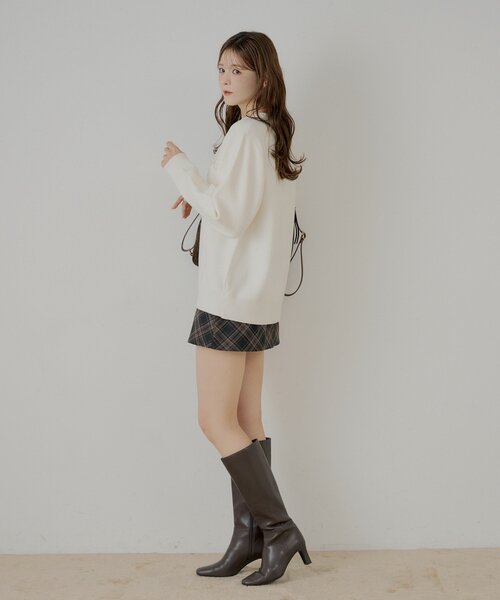 Chico（チコ）の「【マルチway】シャツレイヤードニットワンピース（ワンピース・レディース・ネイビー/アイボリー/グレー・FREE）」の12枚目の写真