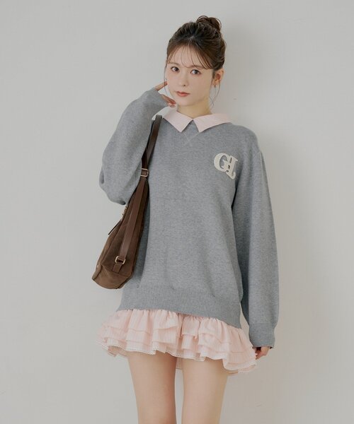 Chico（チコ）の「【マルチway】シャツレイヤードニットワンピース