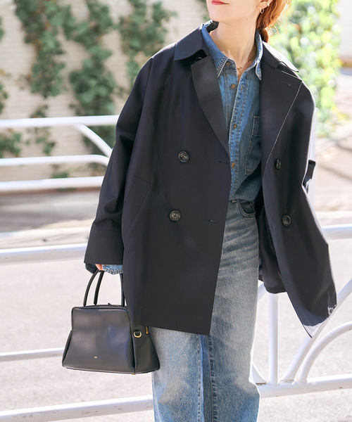 Spick & Span（スピックアンドスパン）の「TICCA / ティッカMiniテントトレンチコート（トレンチコート・レディース・ベージュ/ネイビー・MEDIUM）」の2枚目の写真