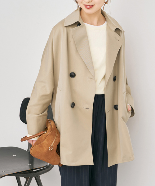 Spick & Span（スピックアンドスパン）の「TICCA / ティッカMiniテントトレンチコート（トレンチコート・レディース・ベージュ/ネイビー・MEDIUM）」の7枚目の写真