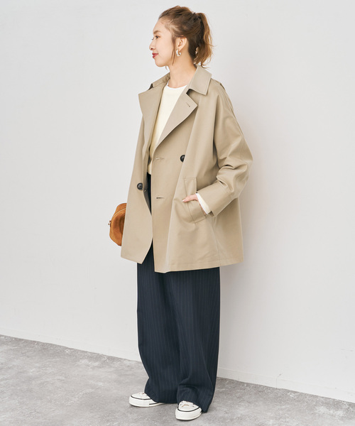 Spick & Span（スピックアンドスパン）の「TICCA / ティッカMiniテントトレンチコート（トレンチコート・レディース・ベージュ/ネイビー・MEDIUM）」の10枚目の写真