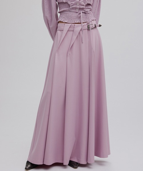 Ameri（アメリ）の「UND RANDOM TUCK FLARE SKIRT（スカート・レディース・ブラック/ピンク/グレー・SMALL/MEDIUM）」の3枚目の写真