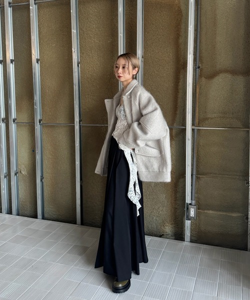 Ameri（アメリ）の「UND RANDOM TUCK FLARE SKIRT（スカート・レディース・ブラック/ピンク/グレー・SMALL/MEDIUM）」の6枚目の写真