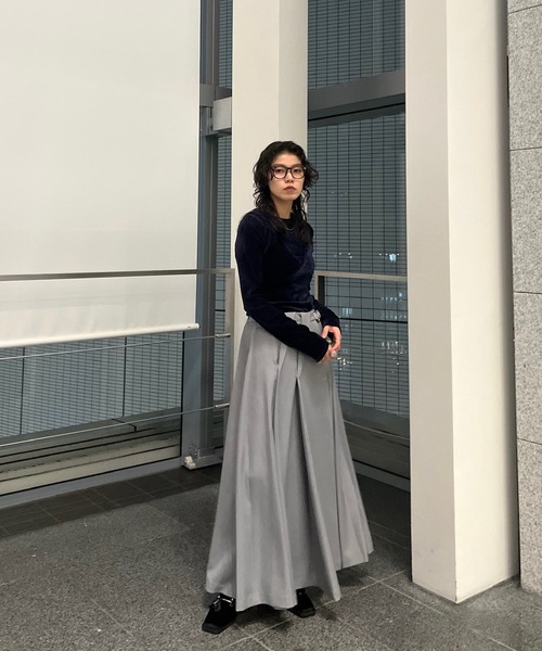 Ameri（アメリ）の「UND RANDOM TUCK FLARE SKIRT（スカート・レディース・ブラック/ピンク/グレー・SMALL/MEDIUM）」の9枚目の写真