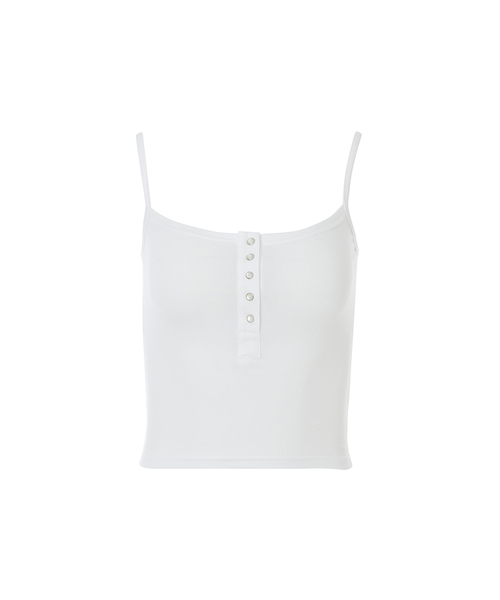 A.R.U(エイアールユー)の「SNAP SLEEVELESS(Tシャツ/カットソー・レディース・ホワイト/ブラック/ネイビー/カーキ/マジェンタ/ライトパープル・SMALL/MEDIUM)」の2枚目の写真