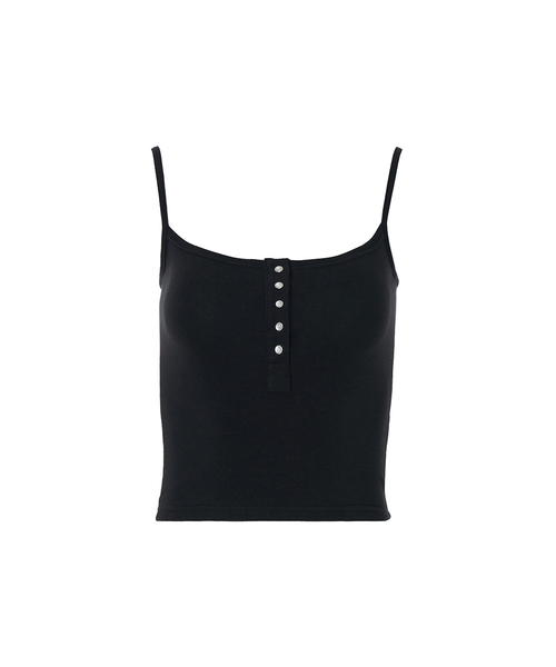 A.R.U(エイアールユー)の「SNAP SLEEVELESS(Tシャツ/カットソー・レディース・ホワイト/ブラック/ネイビー/カーキ/マジェンタ/ライトパープル・SMALL/MEDIUM)」の1枚目の写真
