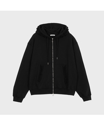 ALKI ALKA（アルキアルカ）の「Frill Hoodie Zip-up (Black)（パーカー）」