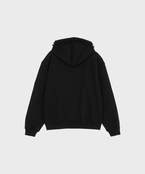 ALKI ALKA(アルキアルカ)の「Frill Hoodie Zip-up (Black)(パーカー・レディース・ブラック・FREE)」の3枚目の写真