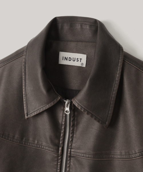 INDUST(インダスト)の「VTG ウォッシュドレザー ジャケット_ブラウン(ライダースジャケット・メンズ・ブラウン・2(M)/3(L))」の4枚目の写真