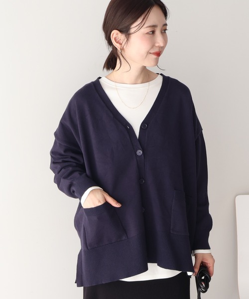 AMERICAN HOLIC（アメリカンホリック）の「【WEB限定】バイパチVネックルーズカーディガン（カーディガン/ボレロ・レディース・ブラック/杢グレー/ネイビー/ベージュ/ピンク/グリーン・M/L）」の12枚目の写真