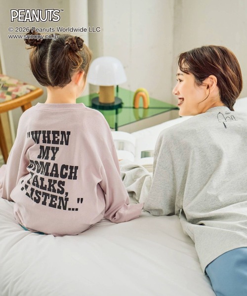 GLOBAL WORK（グローバルワーク）の「PEANUTS/ヘビロッTEE/プリント長袖/632935（Tシャツ/カットソー・メンズ・アイボリー/杢グレー/スミクロ・LARGE/SMALL/MEDIUM）」の11枚目の写真