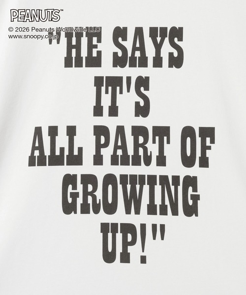 GLOBAL WORK（グローバルワーク）の「PEANUTS/ヘビロッTEE/プリント長袖/632935（Tシャツ/カットソー・メンズ・アイボリー/杢グレー/スミクロ・LARGE/SMALL/MEDIUM）」の18枚目の写真