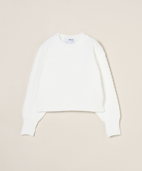 three dots（スリードッツ）の「アルパカ ミックスドブークレ Vネック