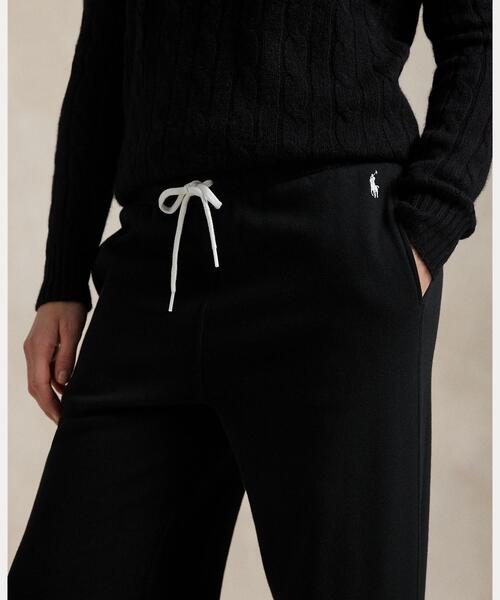 POLO RALPH LAUREN(ポロ ラルフ ローレン)の「ドローストリング フリース ワイドレッグ スウェットパンツ(スウェットパンツ・レディース・ブラック系1・XS/S/M/XXS)」の5枚目の写真