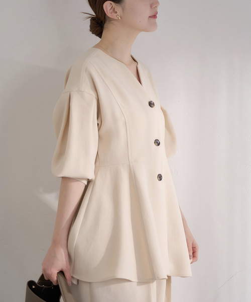 &NAVY ジョーゼットペプラムブラウス（シャツ/ブラウス）｜IENA