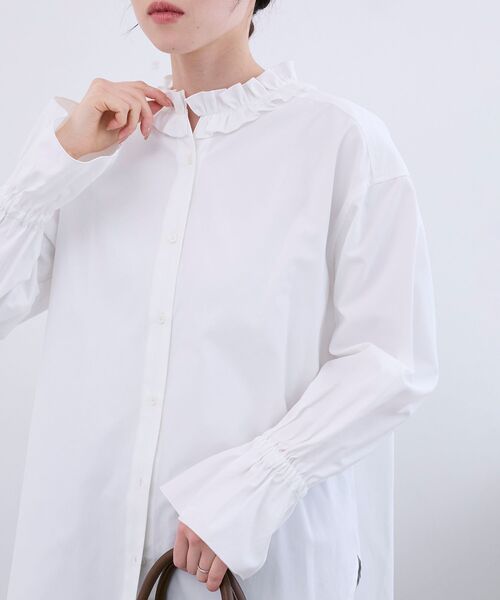 le.coeur blanc（ルクールブラン）の「フリルカラーブラウス（シャツ/ブラウス・レディース・ブルー/オフホワイト/ブルー系その他4・38）」の11枚目の写真